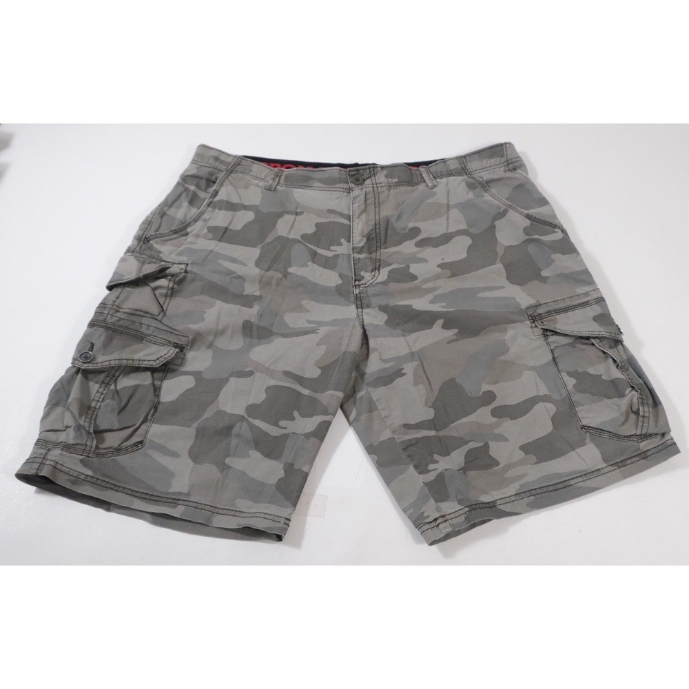 Unionbay Cargo Shorts Mens 40 Grey Camo Camouflage Utility Pockets Rugged Casual